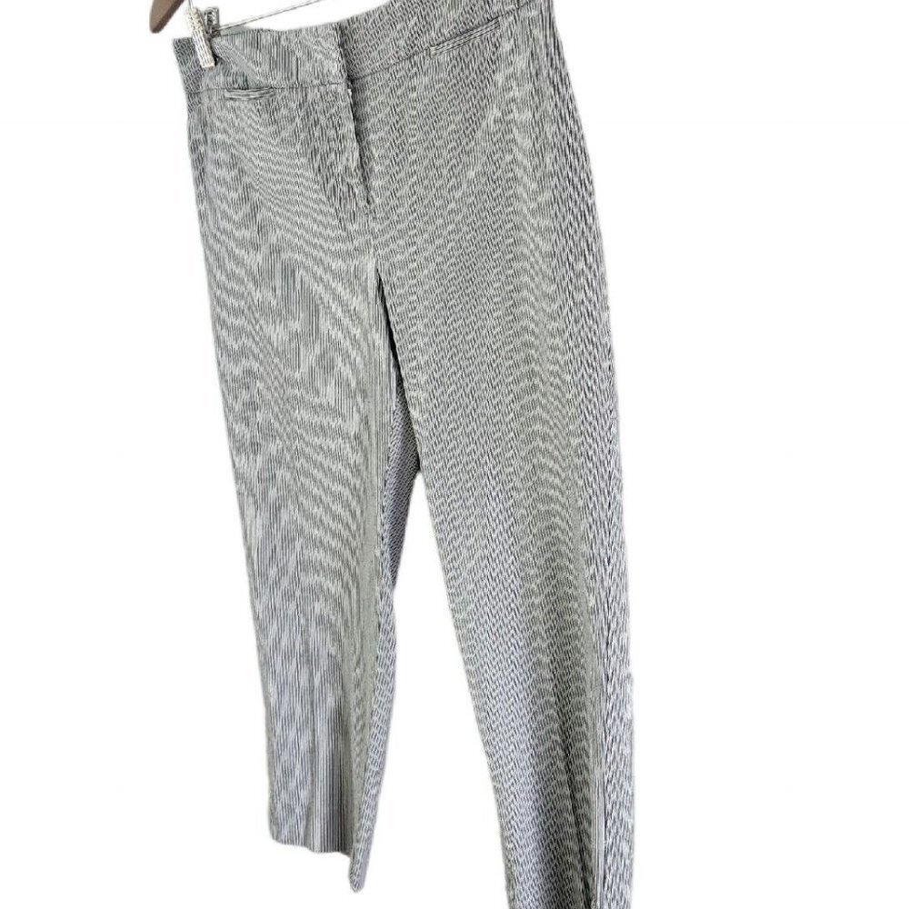 Talbots Signature Women Size 10P 10 Petite Black White Pinstripe Capri Crop Pant - Picture 4 of 6